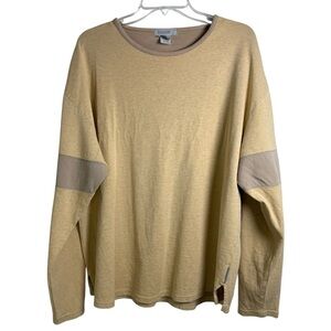 Zegna Sport Striped Long Sleeve Shirt Size Large Tan Cotton Vintage Y2K 90s